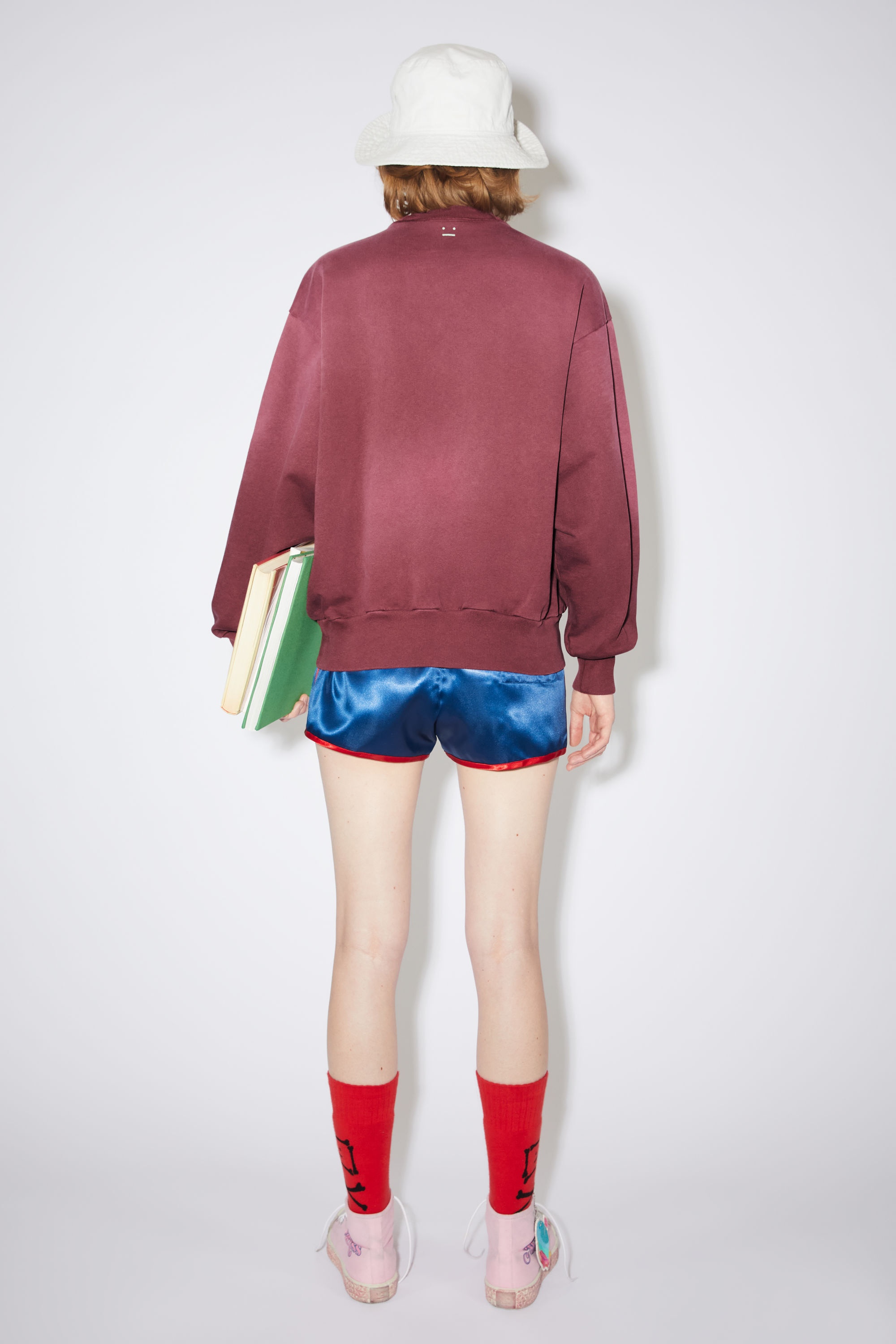 Crew neck sweater - Wine red - 3