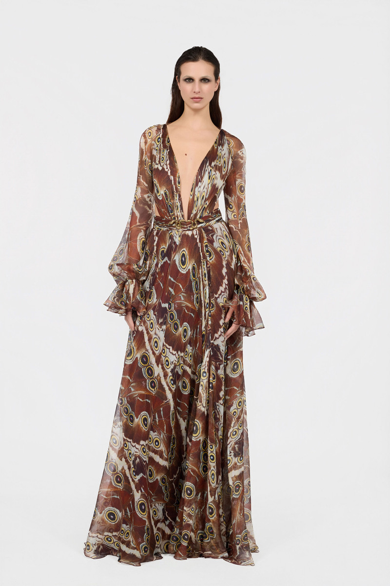 Night Butterfly Print Maxi Dress 3