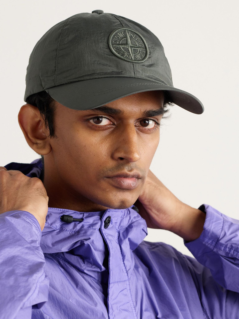 Stone Island Logo-Appliquéd ECONYL® Nylon Metal Cap Green outlook