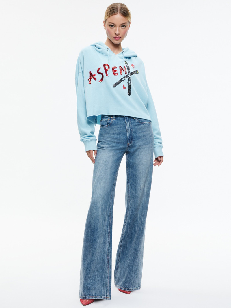Alice + Olivia SUNNY BOXY CROPPED HOODIE outlook