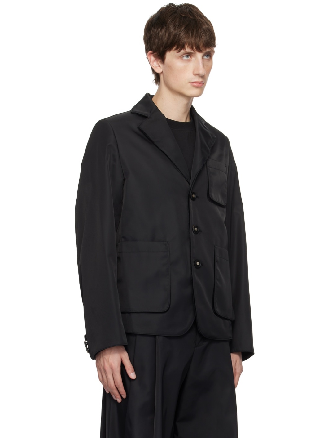 Black Bellows Pocket Blazer - 2
