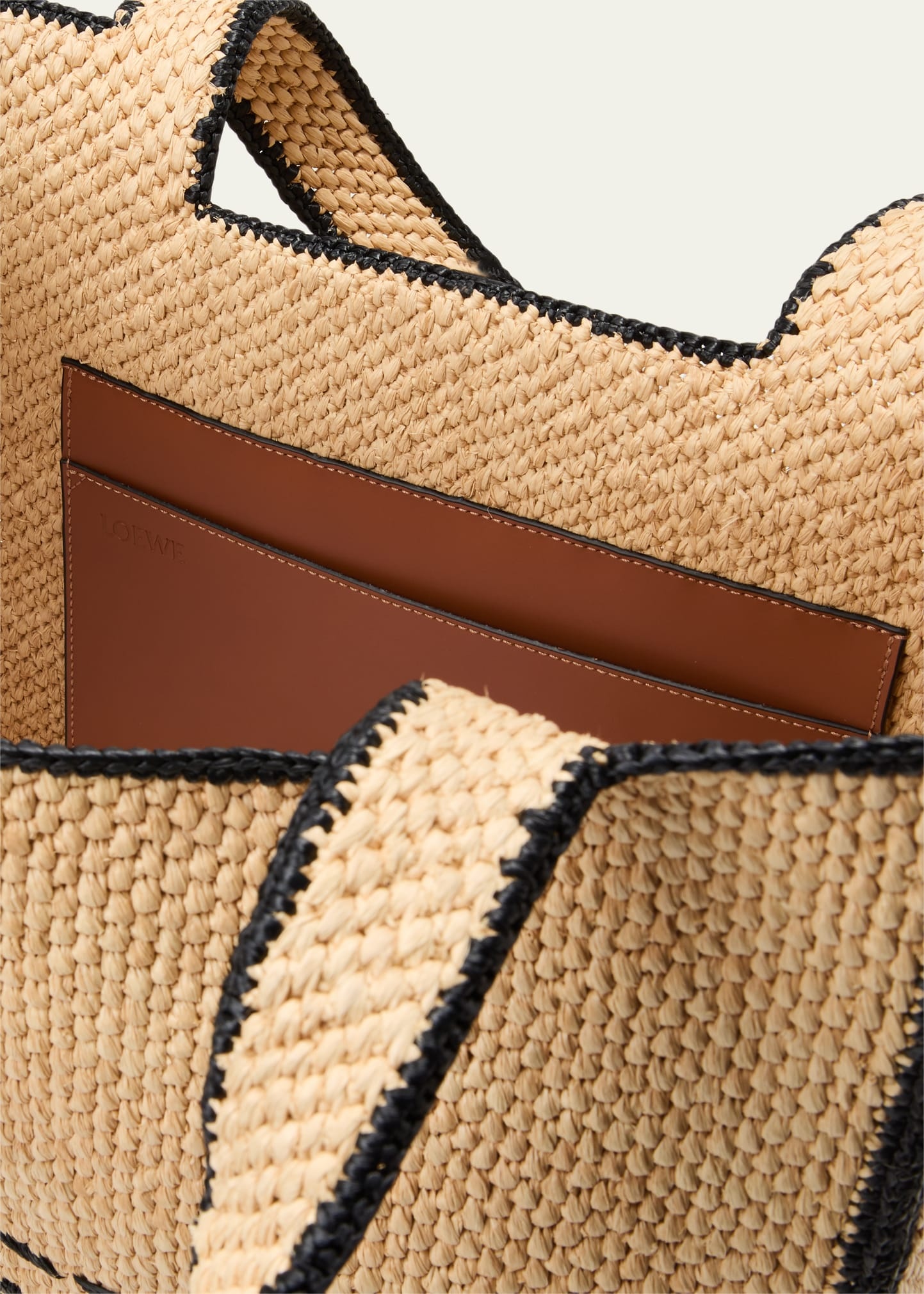 x Paula’s Ibiza Large Bicolor Raffia Tote Bag - 4