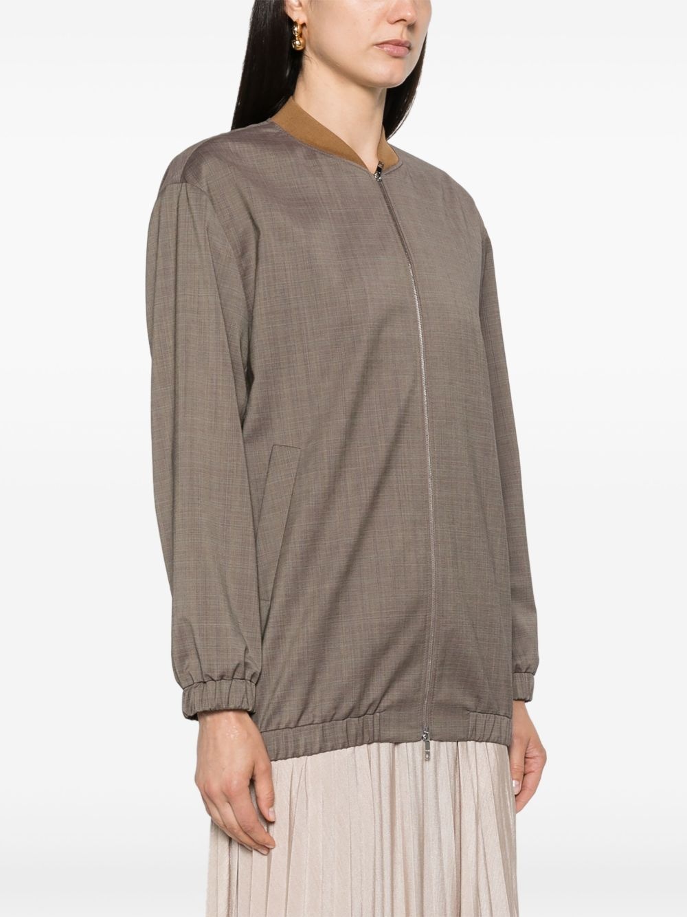 checked wool bomber jacket - 3