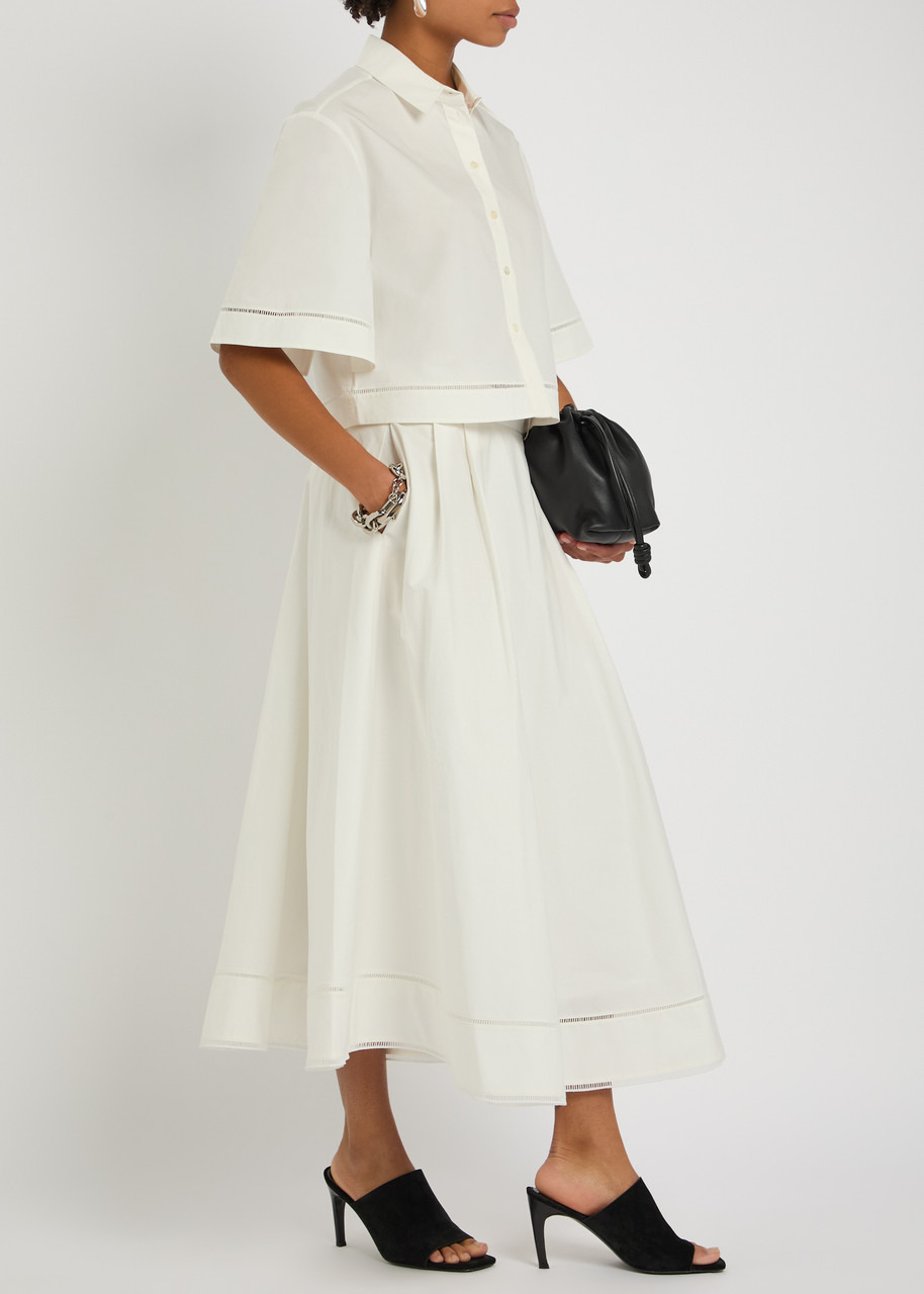 Rohe Embroidered Cotton-poplin Midi Skirt - 4