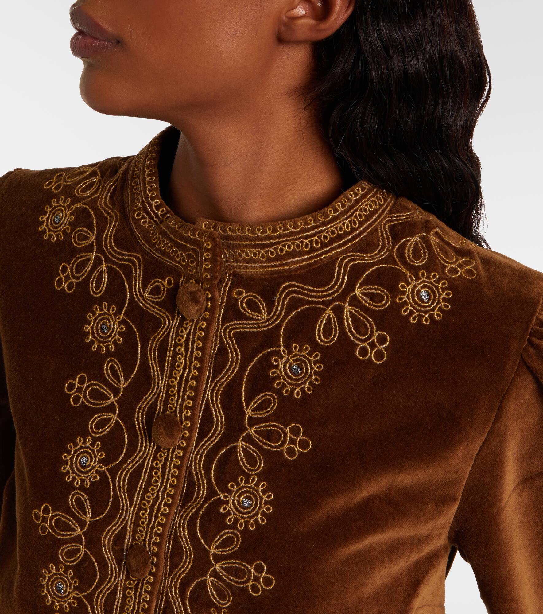 Denver embroidered cotton velvet jacket - 4
