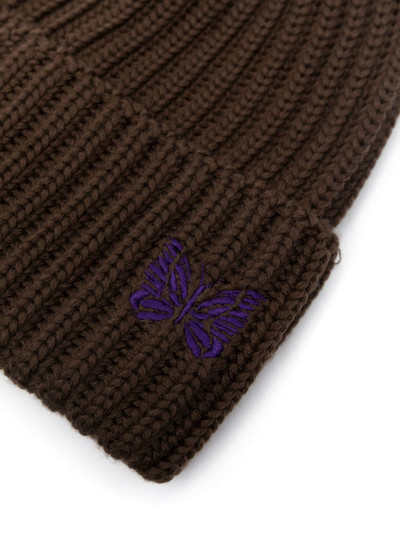 NEEDLES logo-embroidered ribbed-knit beanie outlook
