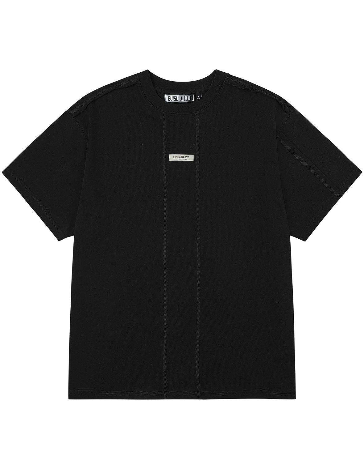EVISUKURO Toothbrush Embroidery and Color-blocking Oversized T-shirt - 2