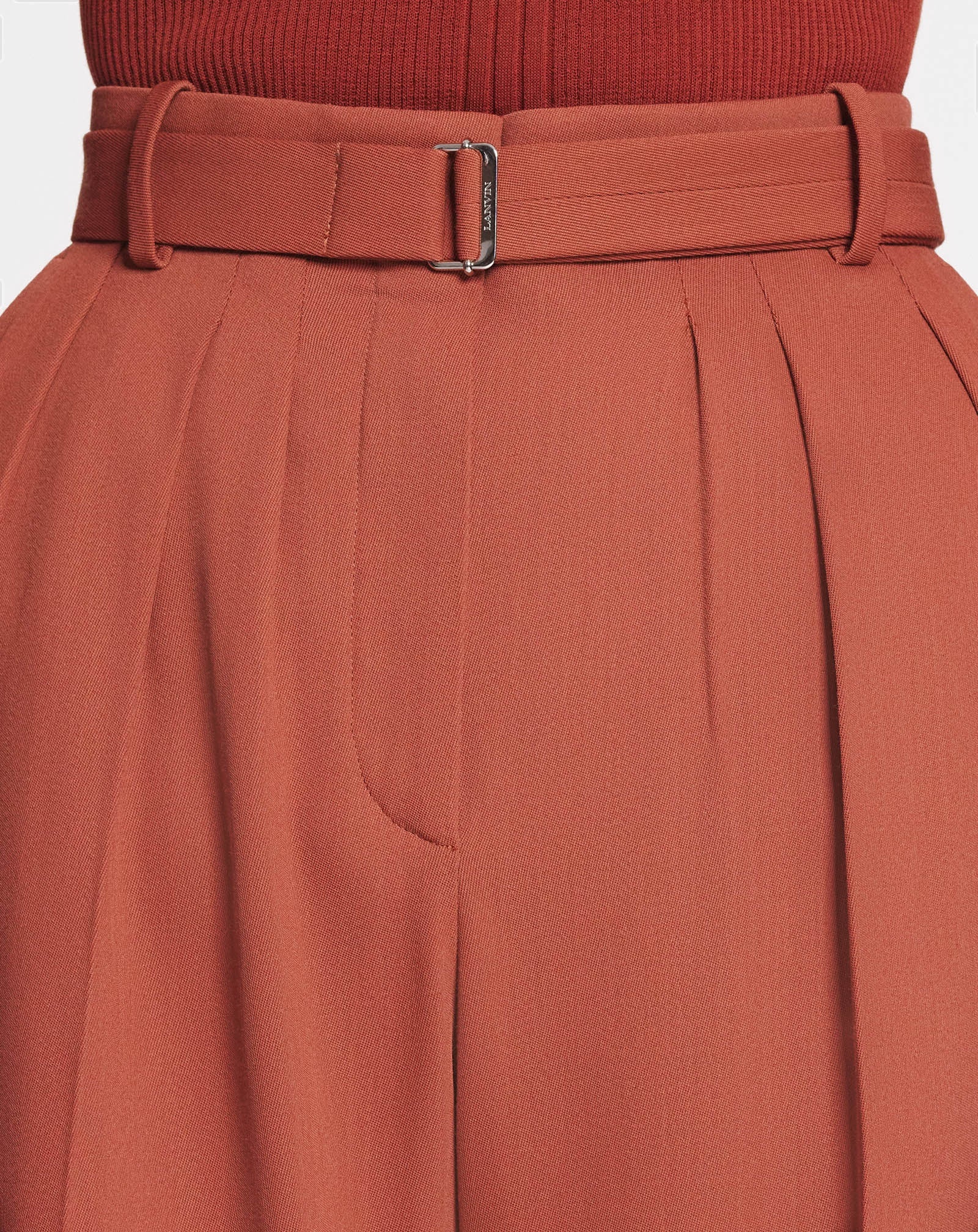 WOOL AND VISCOSE PANTS WITH DARTS - 5
