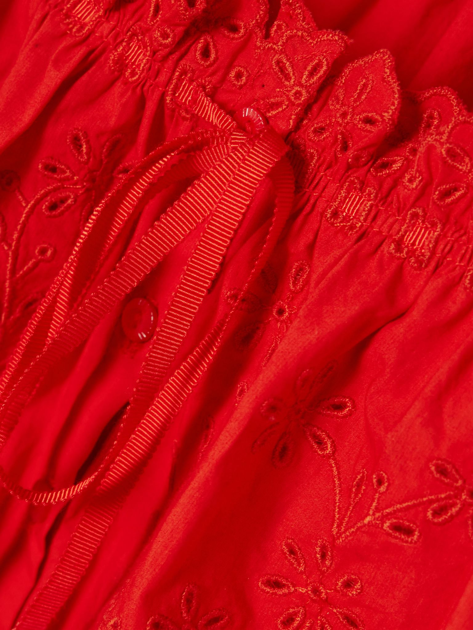 Nera broderie anglaise organic cotton-voile top Red - 4