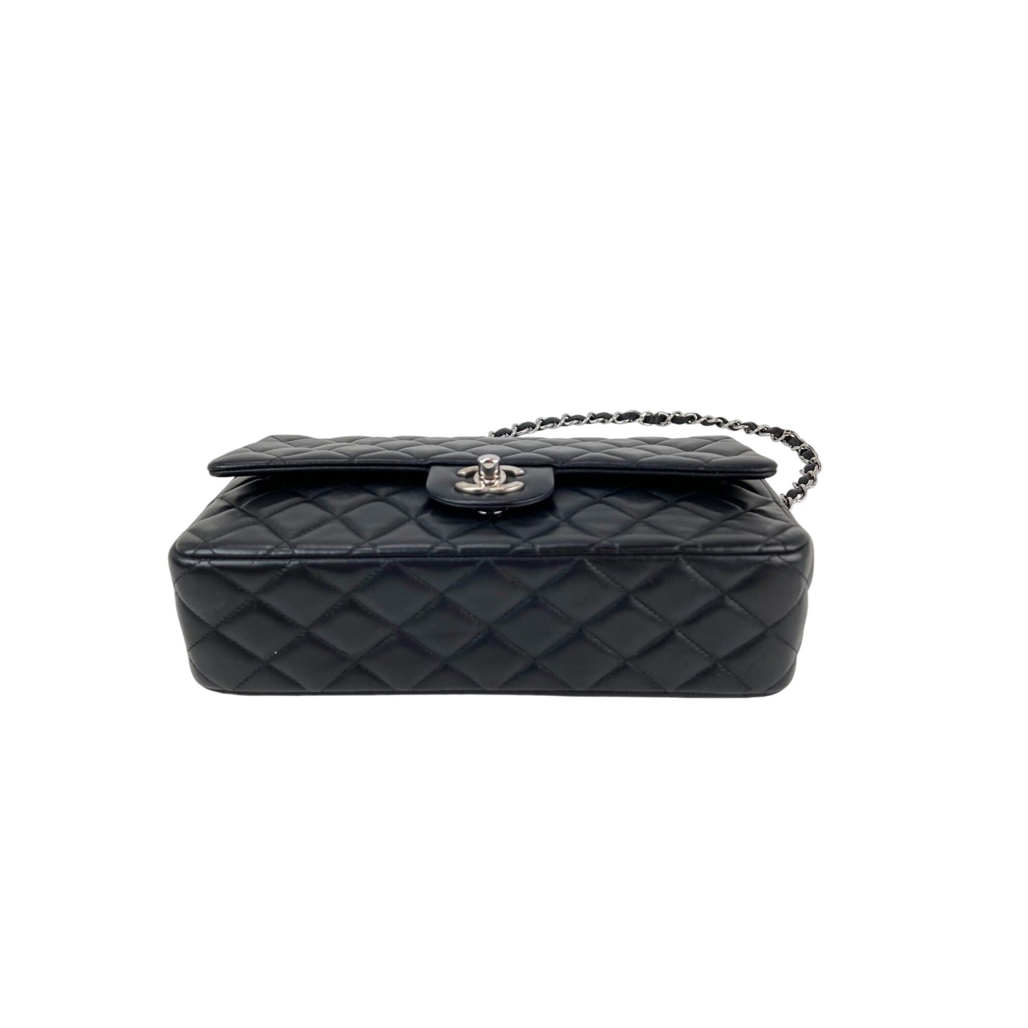 Chanel Quilted Lambskin Valentine Crystal Charms Medium Single Flap Black Bag - 9