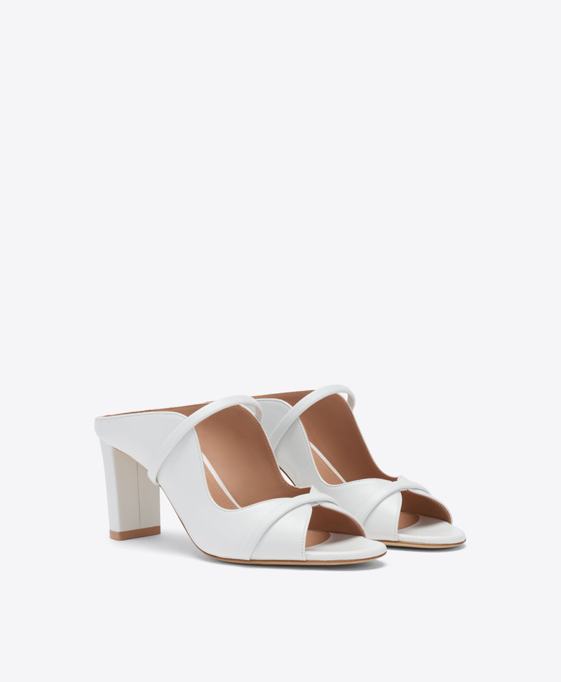MALONE SOULIERS Norah 70 White Leather Sandals outlook