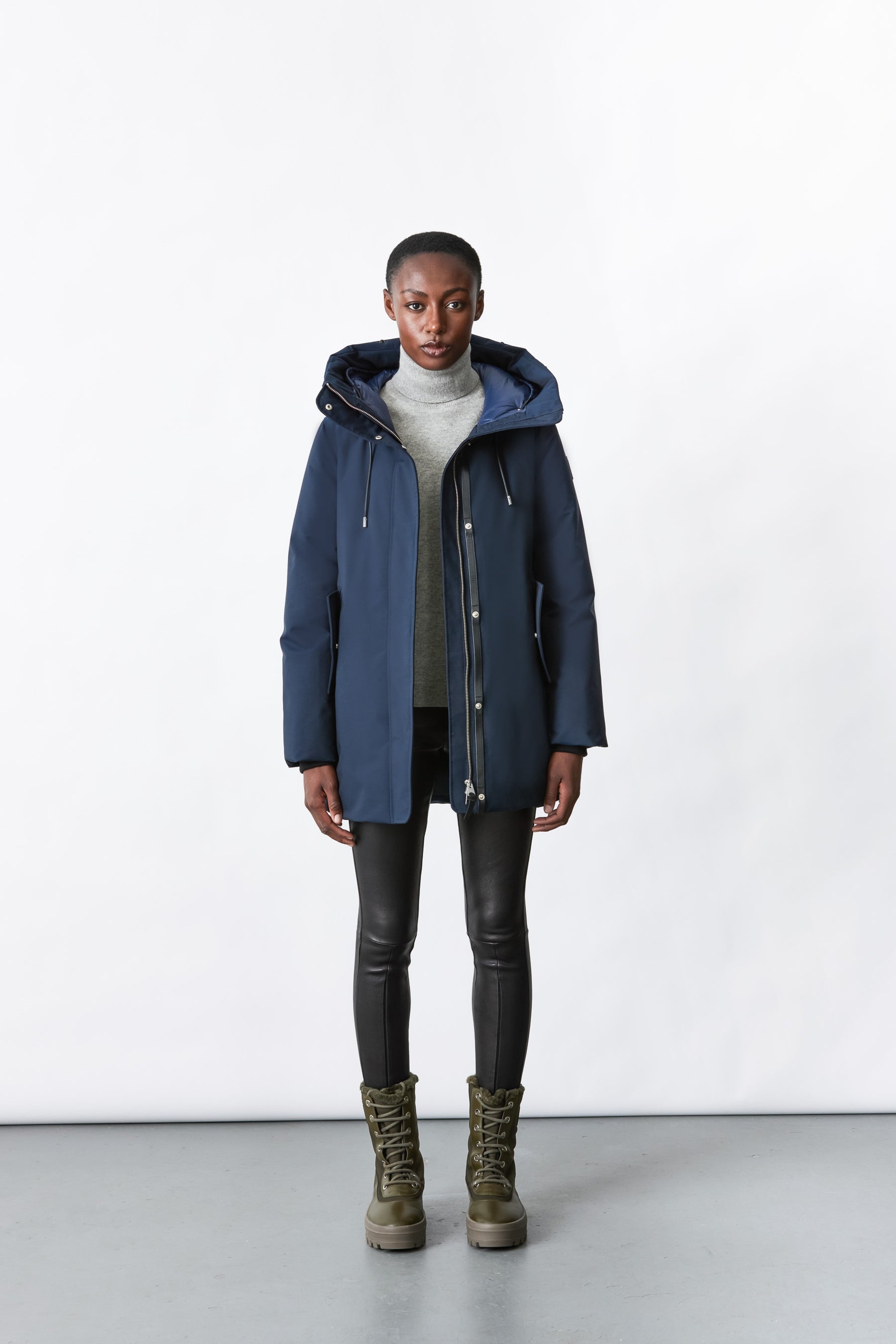 KINSLEE 2-in-1 oversized down parka with bib and natural fur - 7