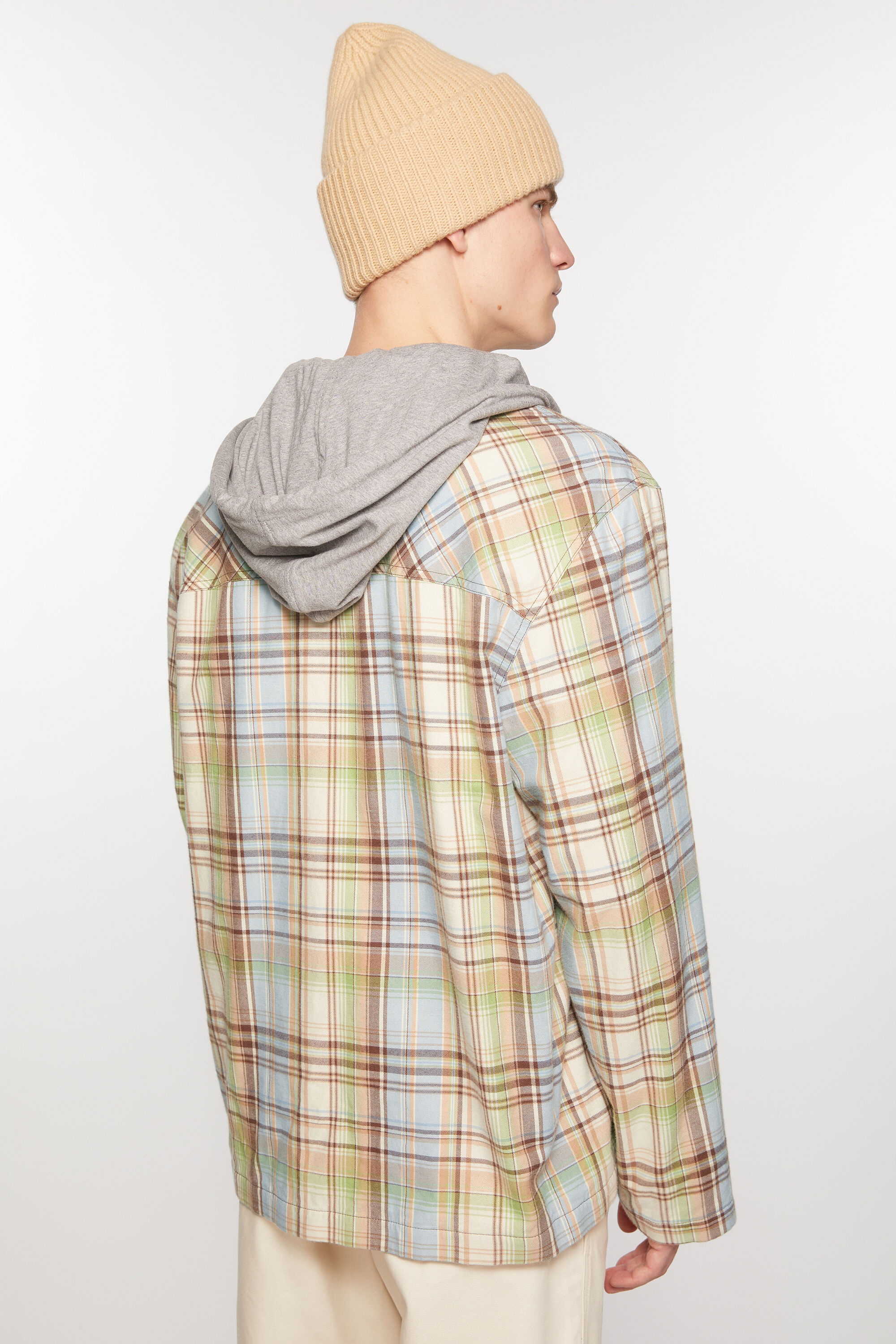 Hooded overshirt jacket - Brown/green - 4