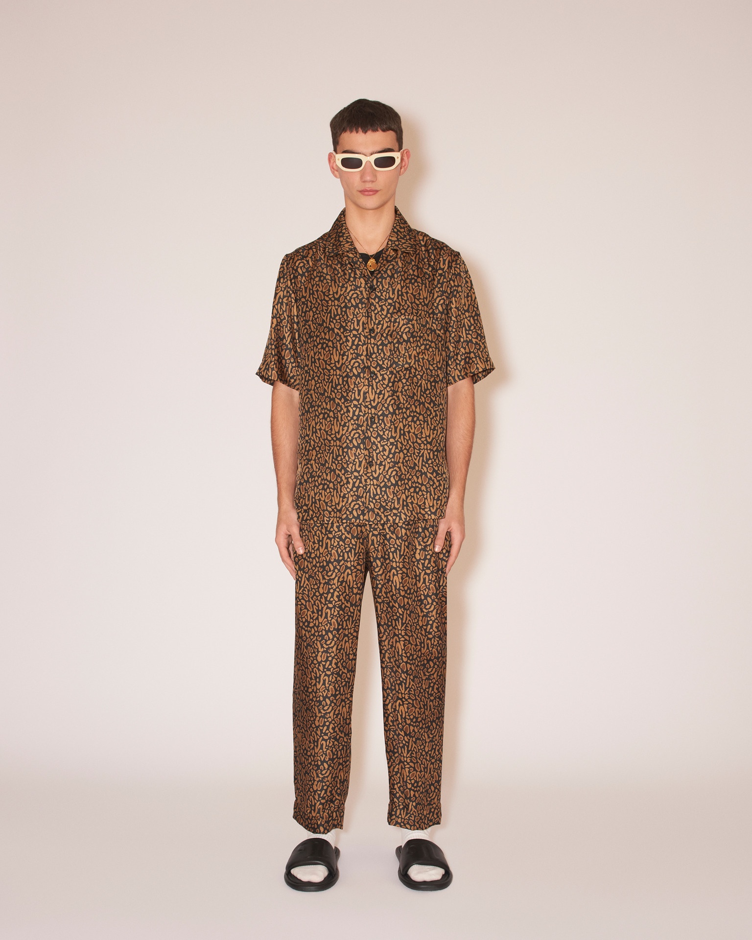 JAIN - Twill-silk relaxed pants - Brown Ocelot - 3