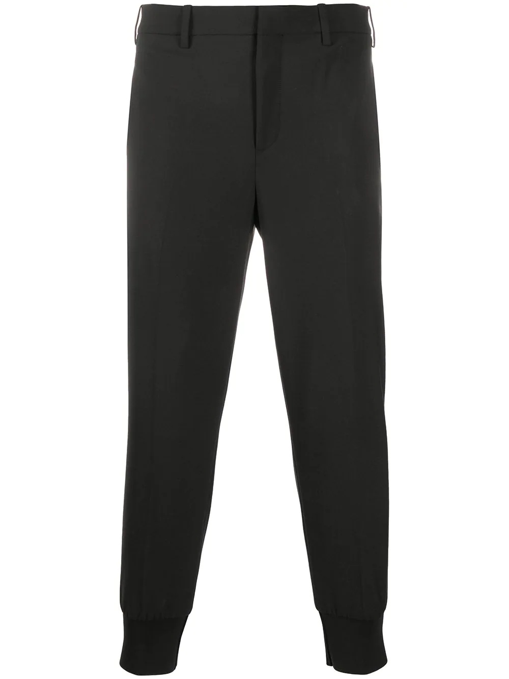 elasticated-ankle tapered trousers - 1