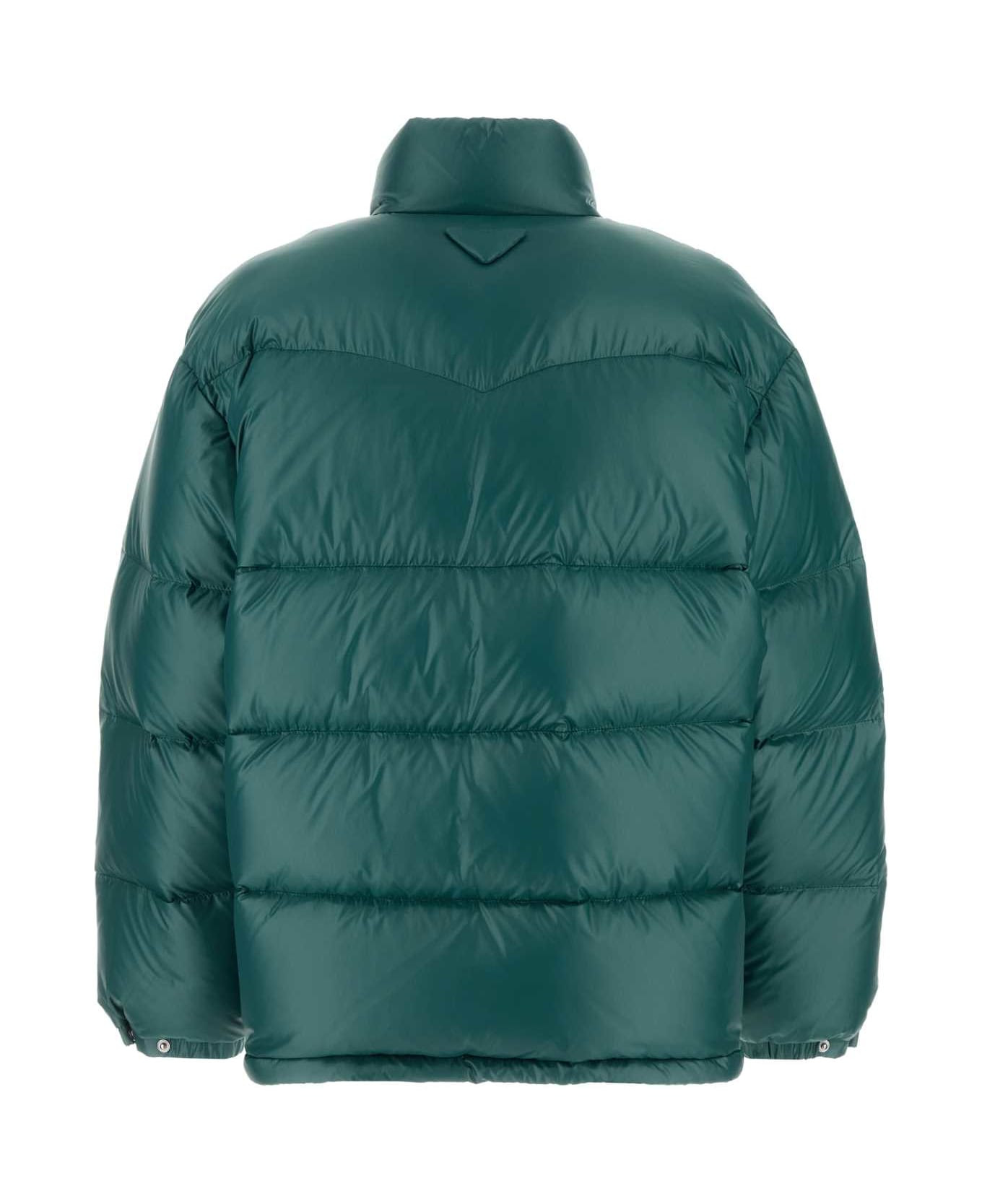 Teal Green Re-nylon Down Jacket - 2