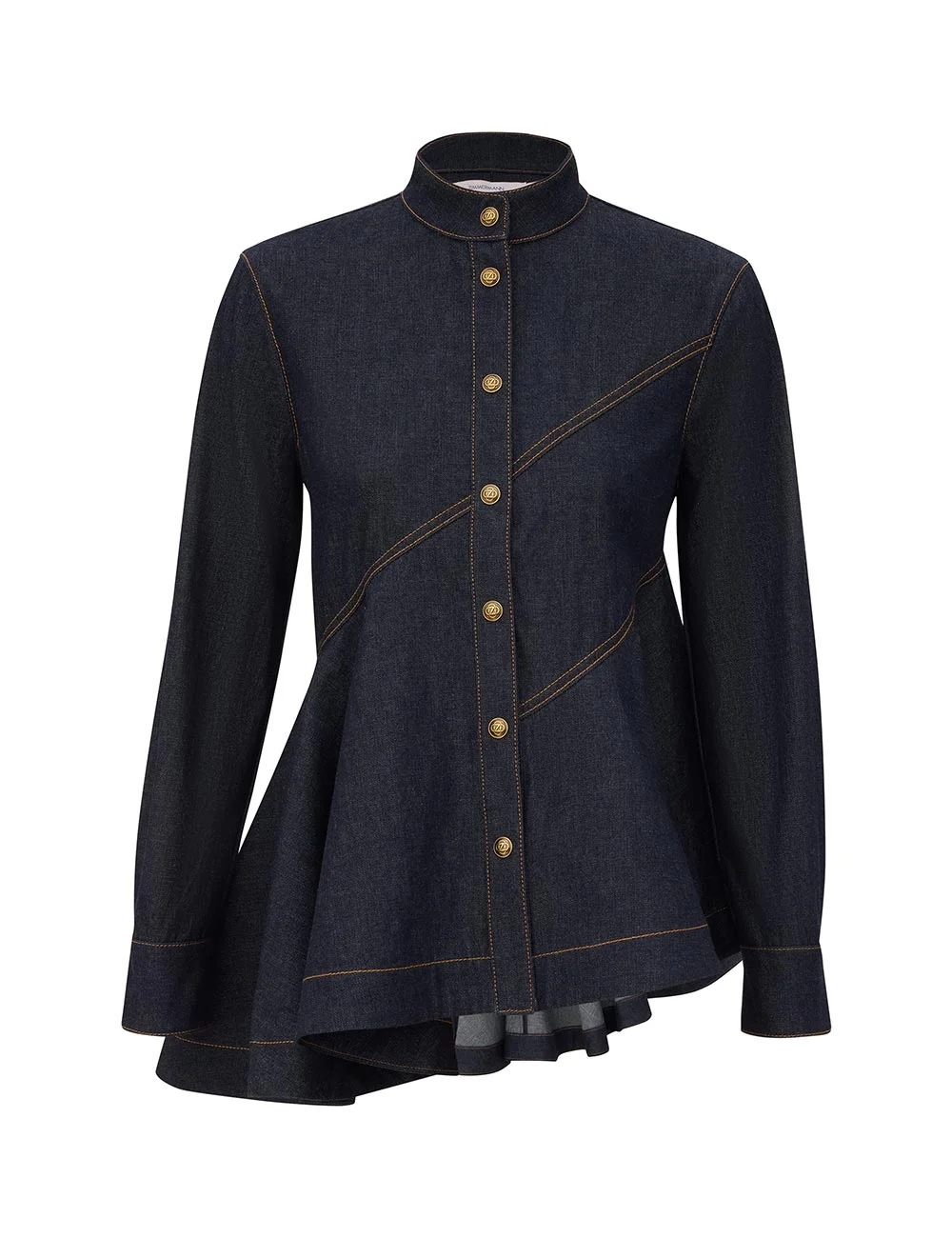 DENIM PEPLUM SHIRT - 1