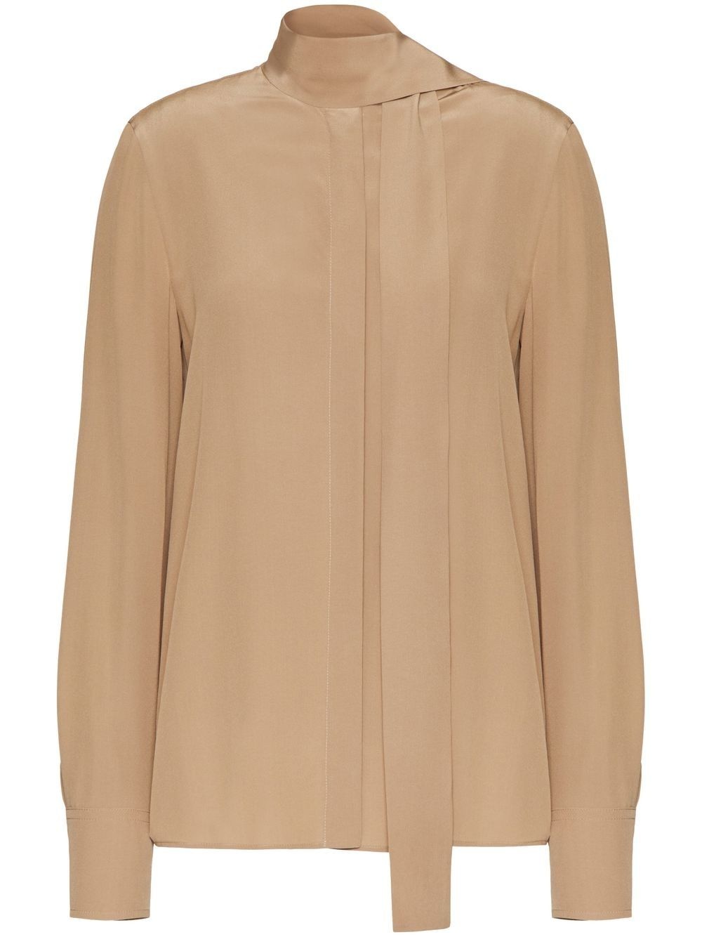 scarf-detail silk blouse - 1