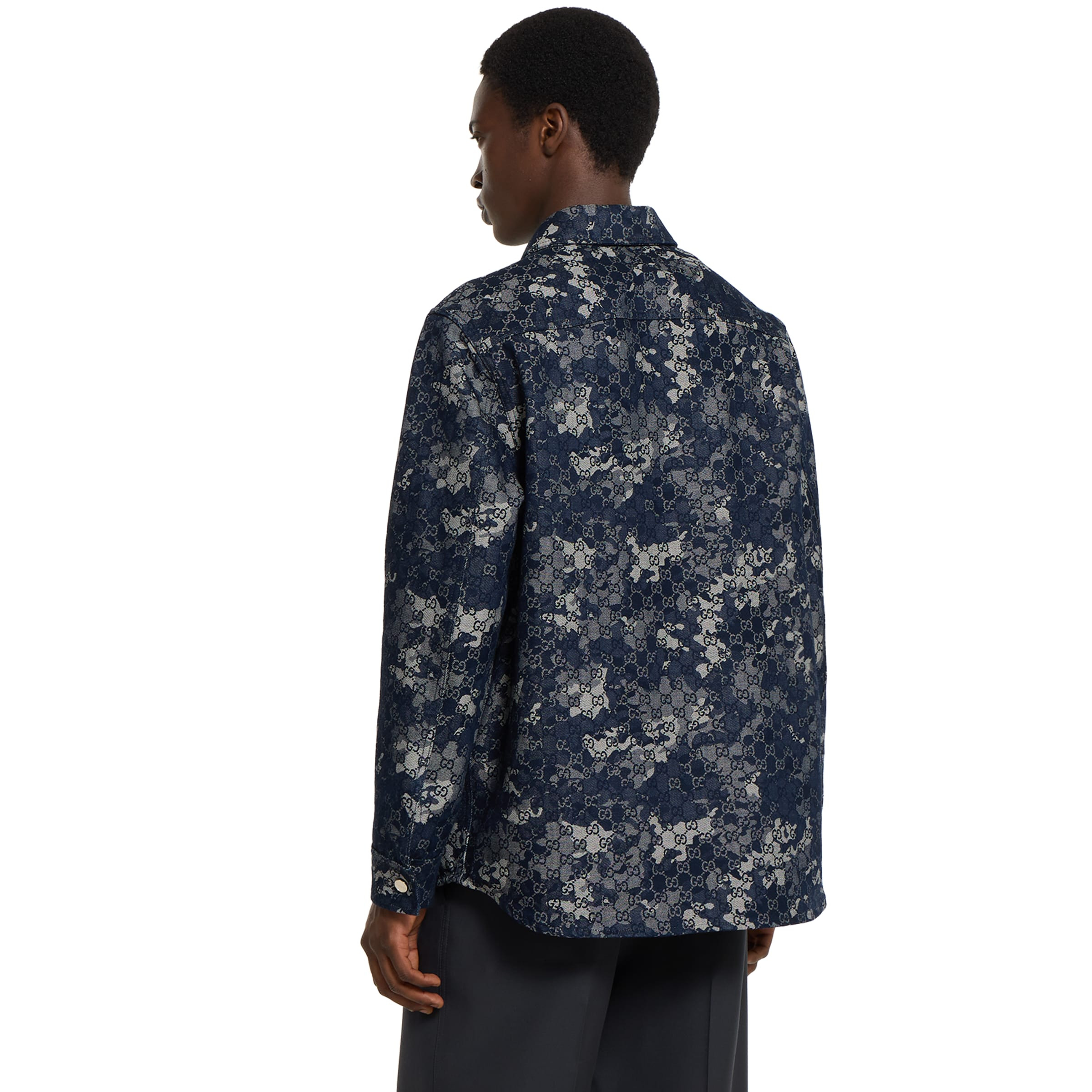 GG jacquard denim shirt - 4