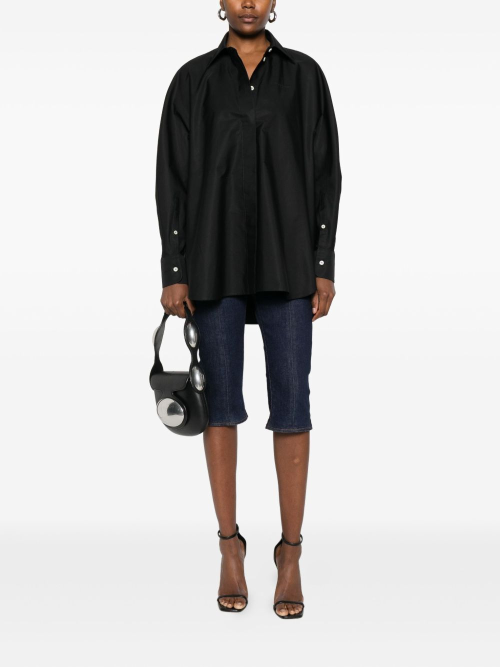 Cocoon long-sleeve button-down shirt - 2
