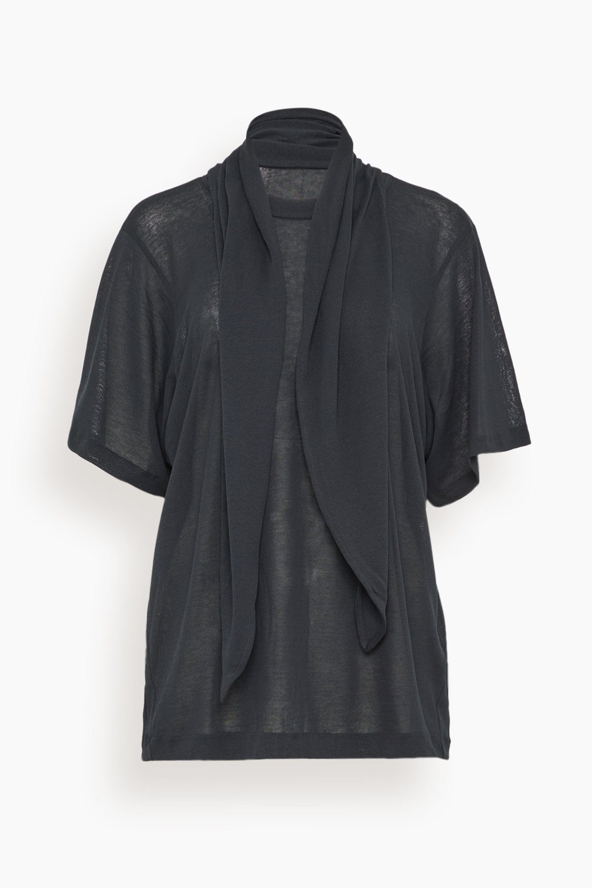 Ludo Sheer Organic Cotton Crepe Tee in Black - 1