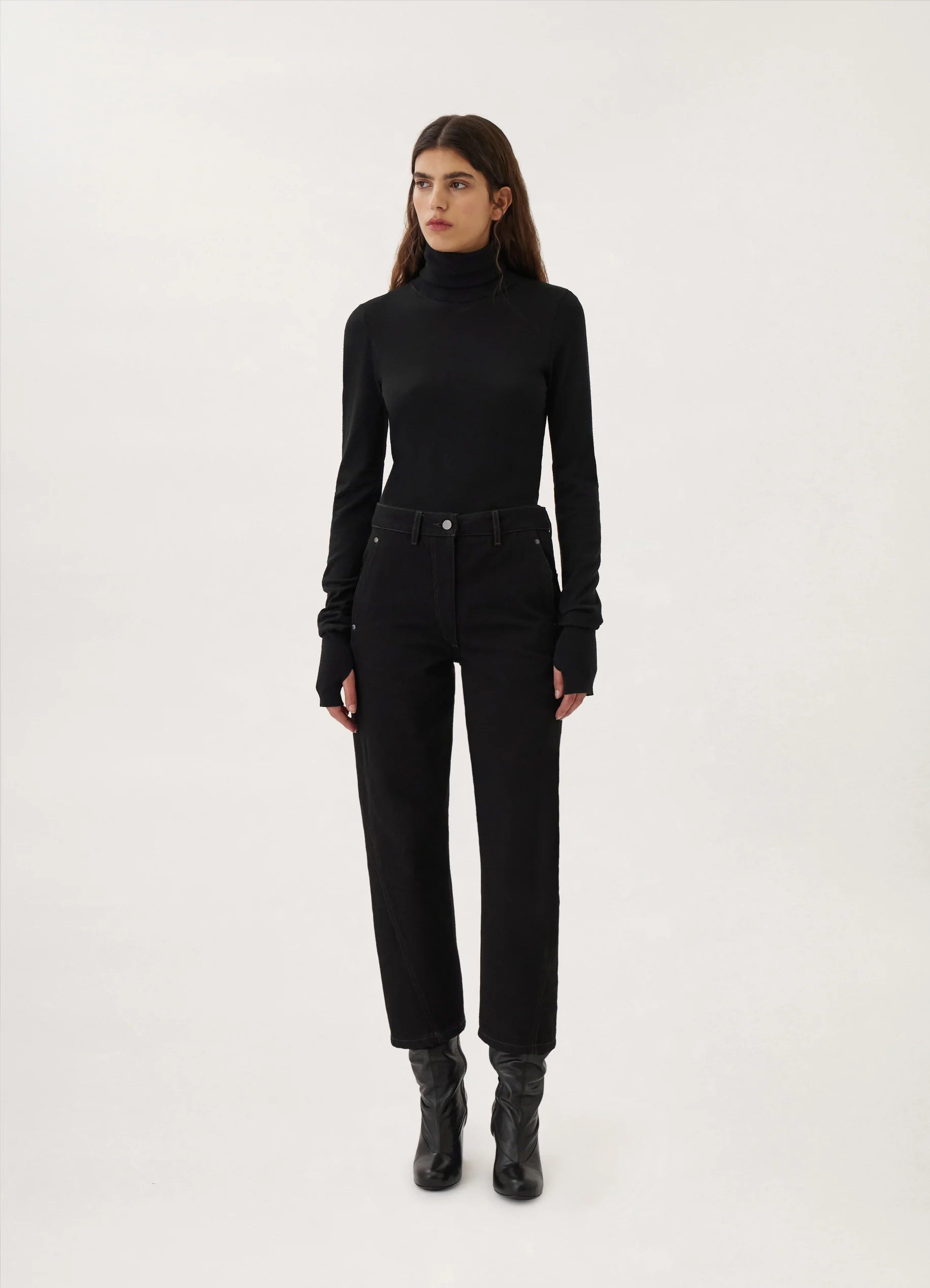 DENIM TWISTED PANTS
BLACK DENIM - 2