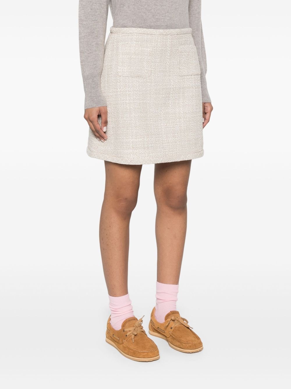 A-line tweed mini skirt - 3