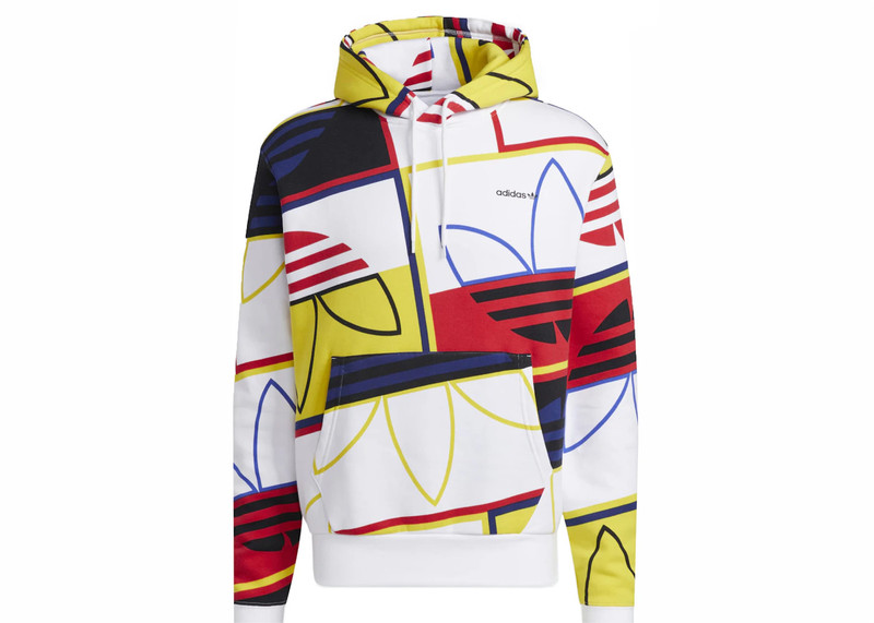 adidas Logo Play Pullover Hoodie White 1
