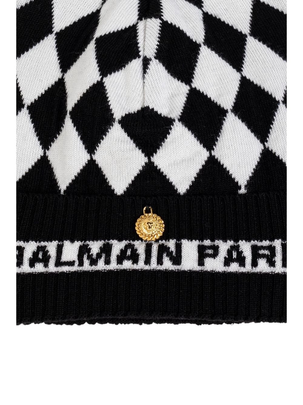 checked wool beanie - 4