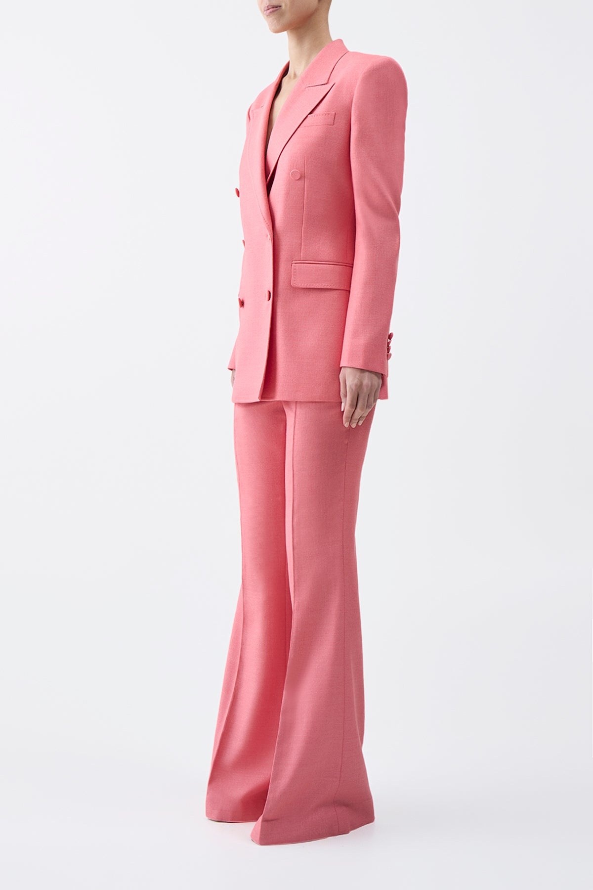 Rhein Pant in Watermelon Silk Virgin Wool - 4