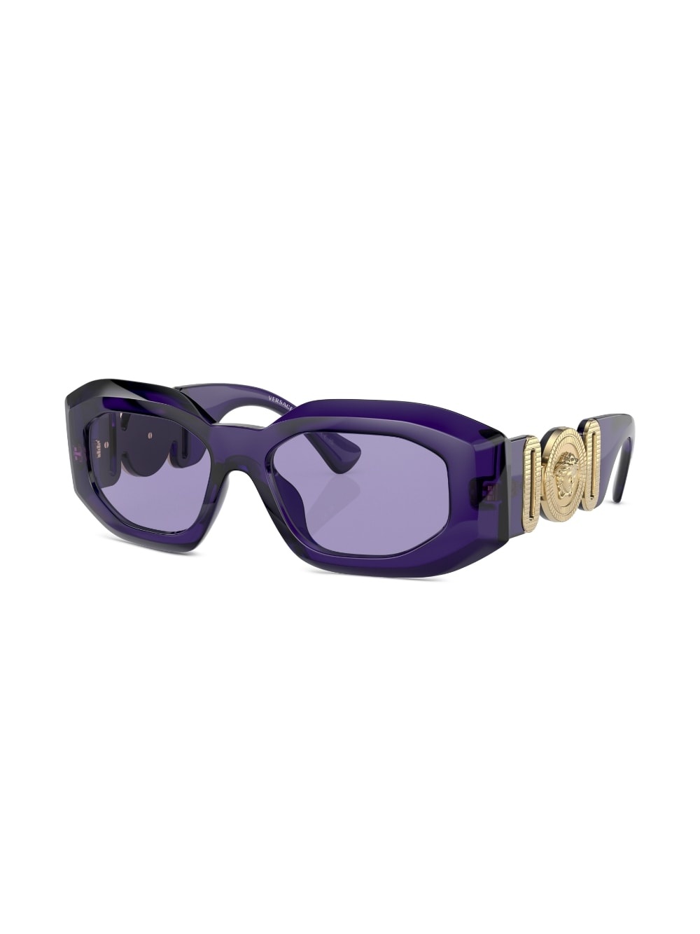 logo-plaque geometric-frame sunglasses - 2