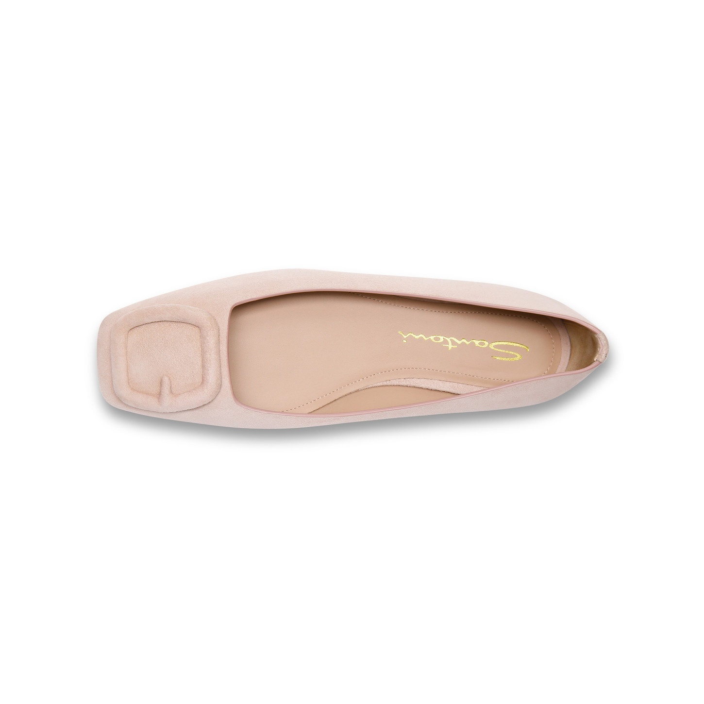 Women's pink suede ballet flat - 4