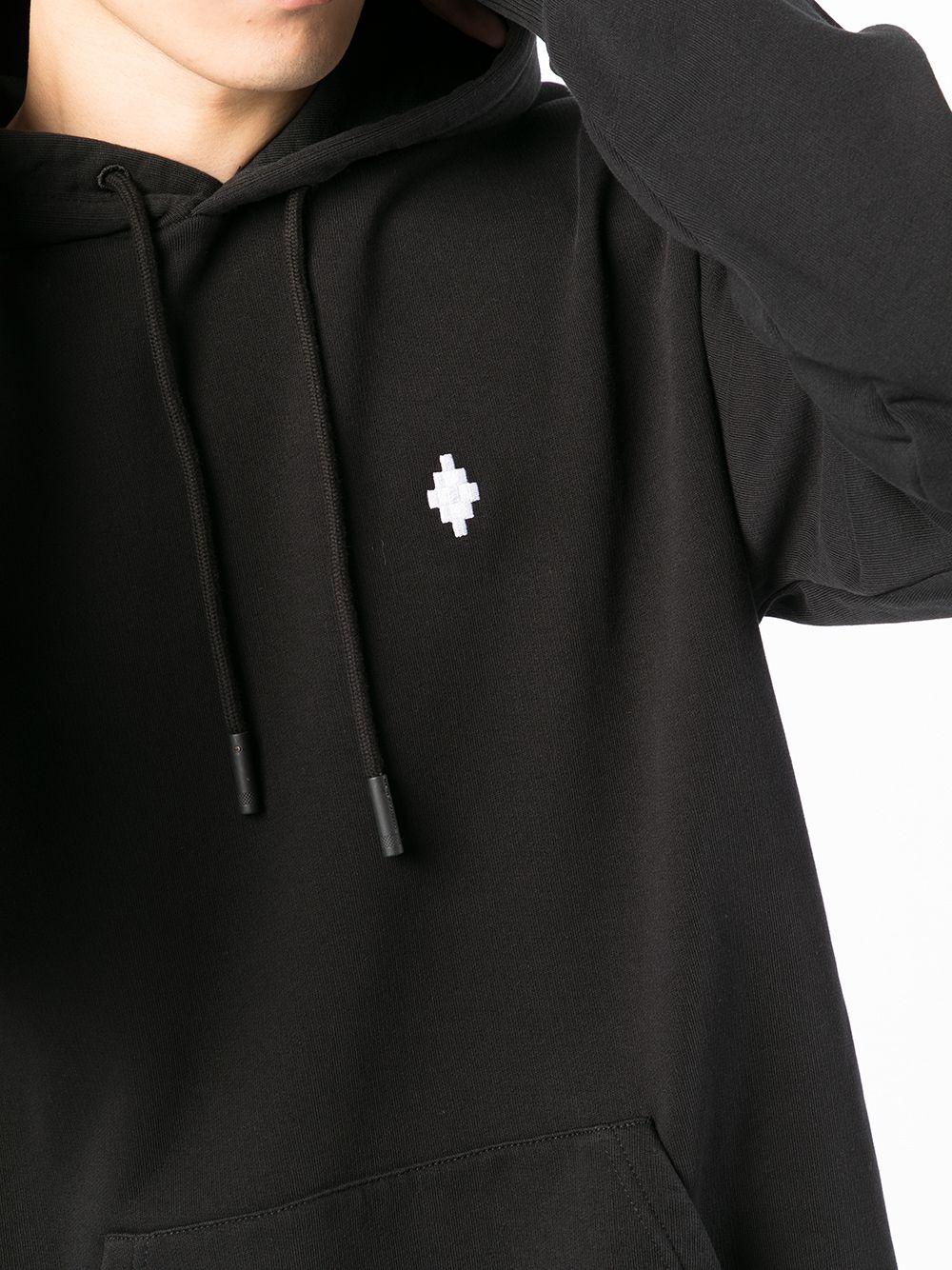 logo-print cotton drawstring hoodie - 5