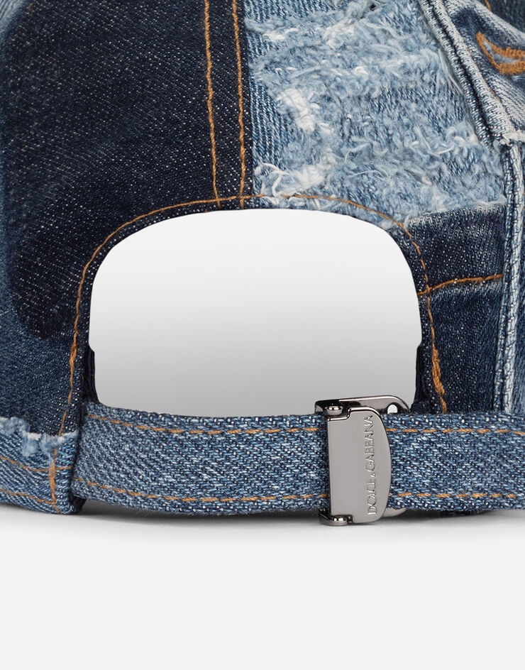 Denim patchwork baseball cap - 4