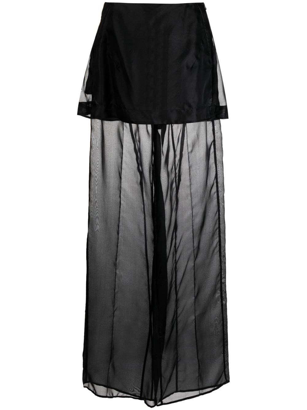 silk sheer layered trousers - 1