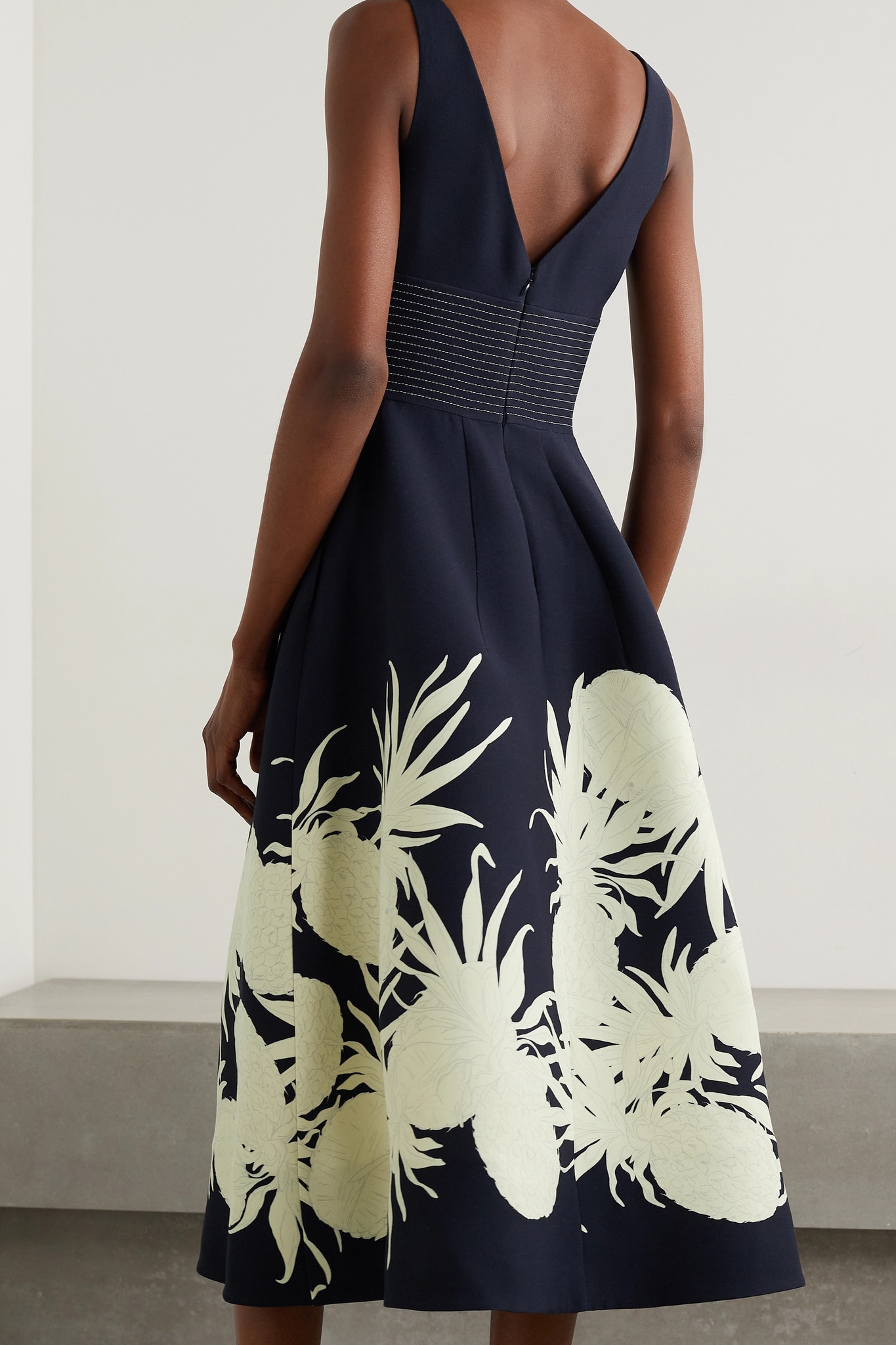 Printed wool and silk-blend midi dress - 3