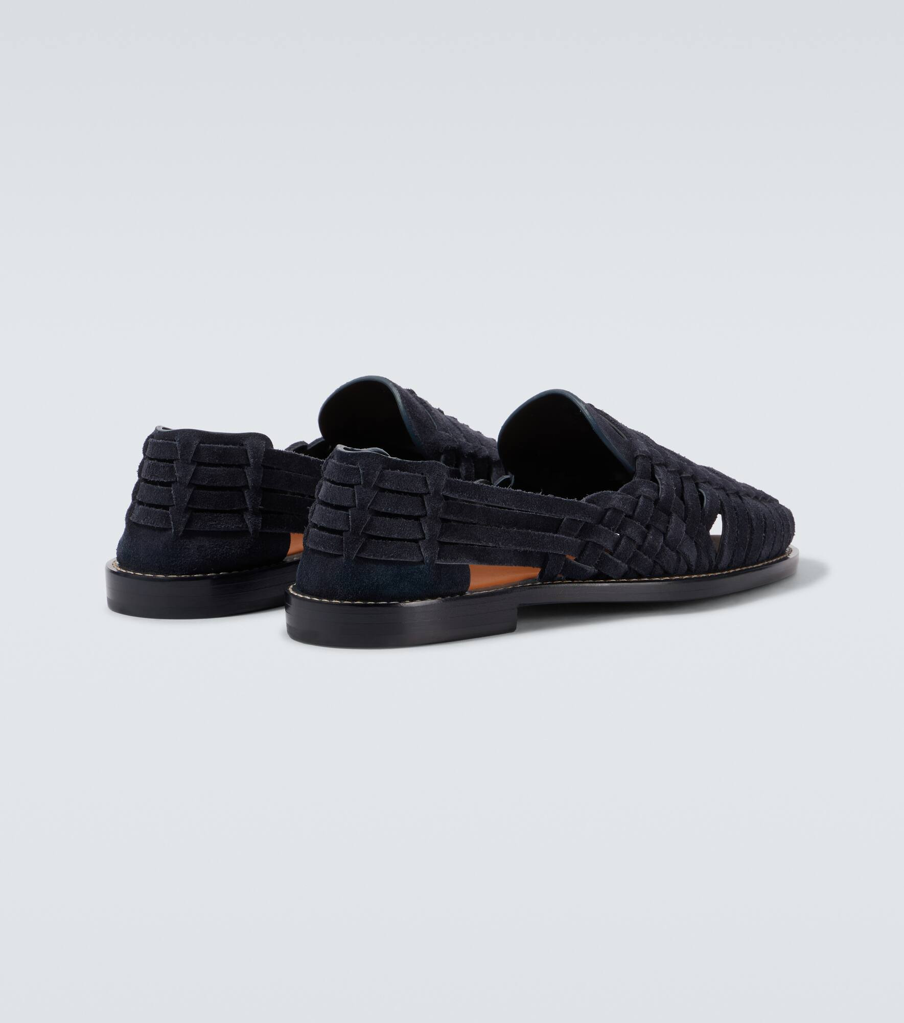 Woven suede loafers - 6