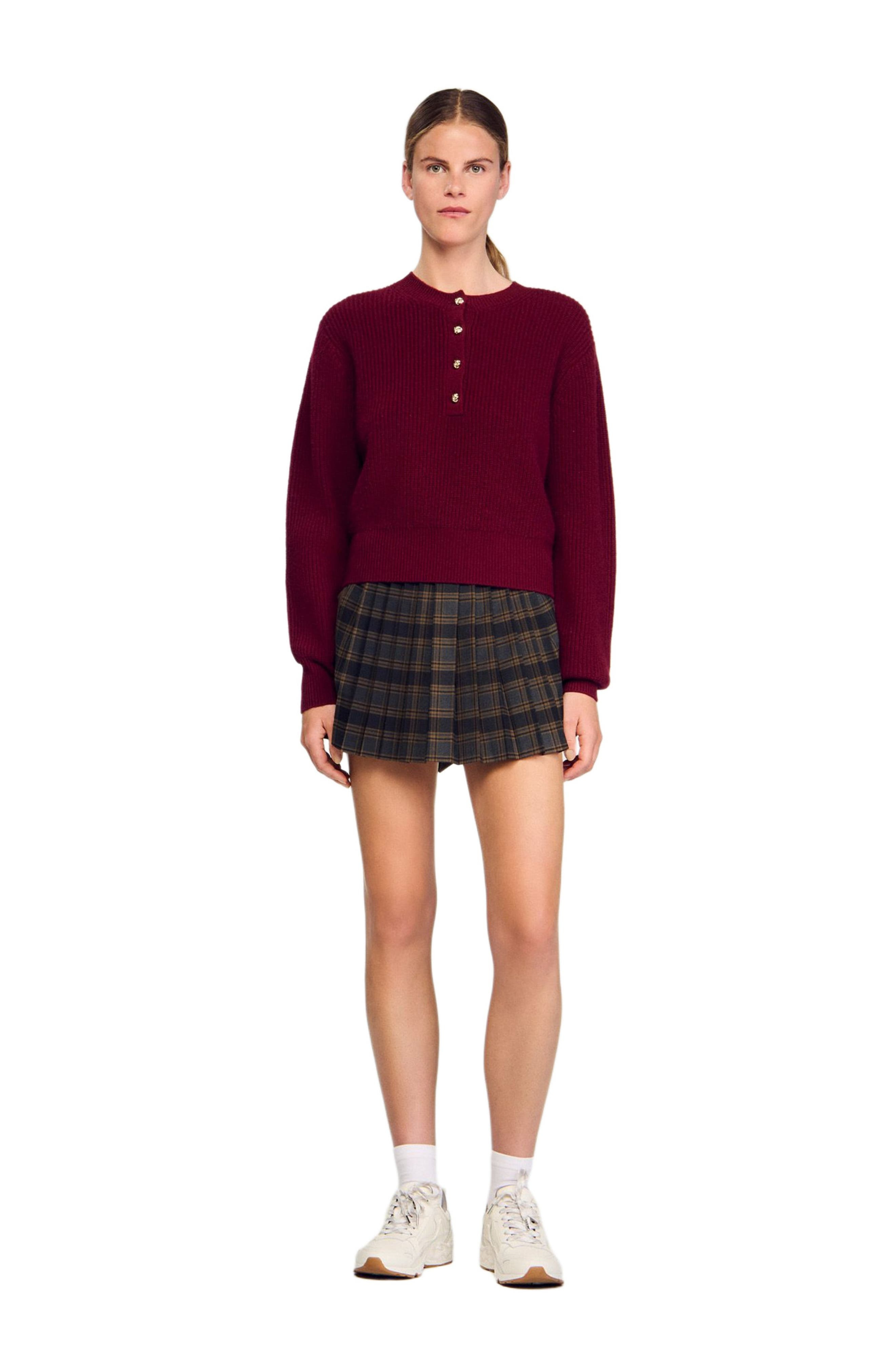 SANDRO Wool and cashmere sweater in Bordeaux at Nordstrom - 2