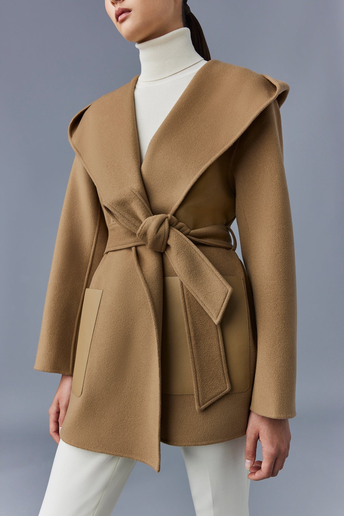 AZRA Double-face wool wrap coat - 5