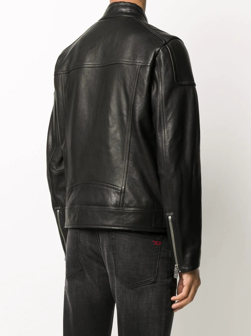 zip-up biker jacket - 3