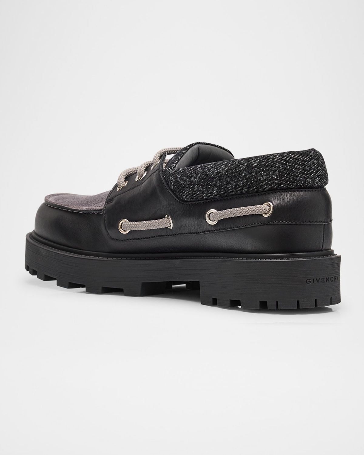 Men's Storm Leather, Suede, and Denim Boat Shoes - 4