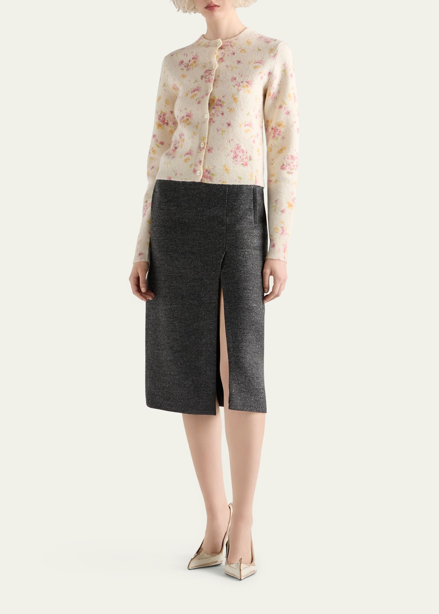 Floral Crewneck Cardigan - 2