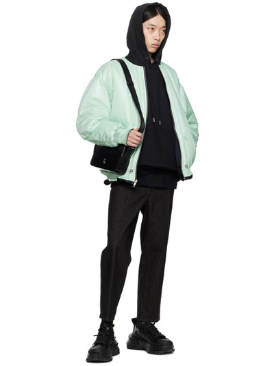 Wooyoungmi Black Bungee Drawstring Reversible Bomber Jacket outlook