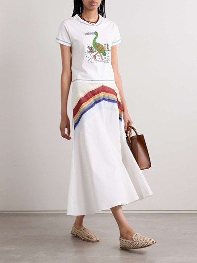 BODE Heron embroidered cotton-jersey T-shirt outlook