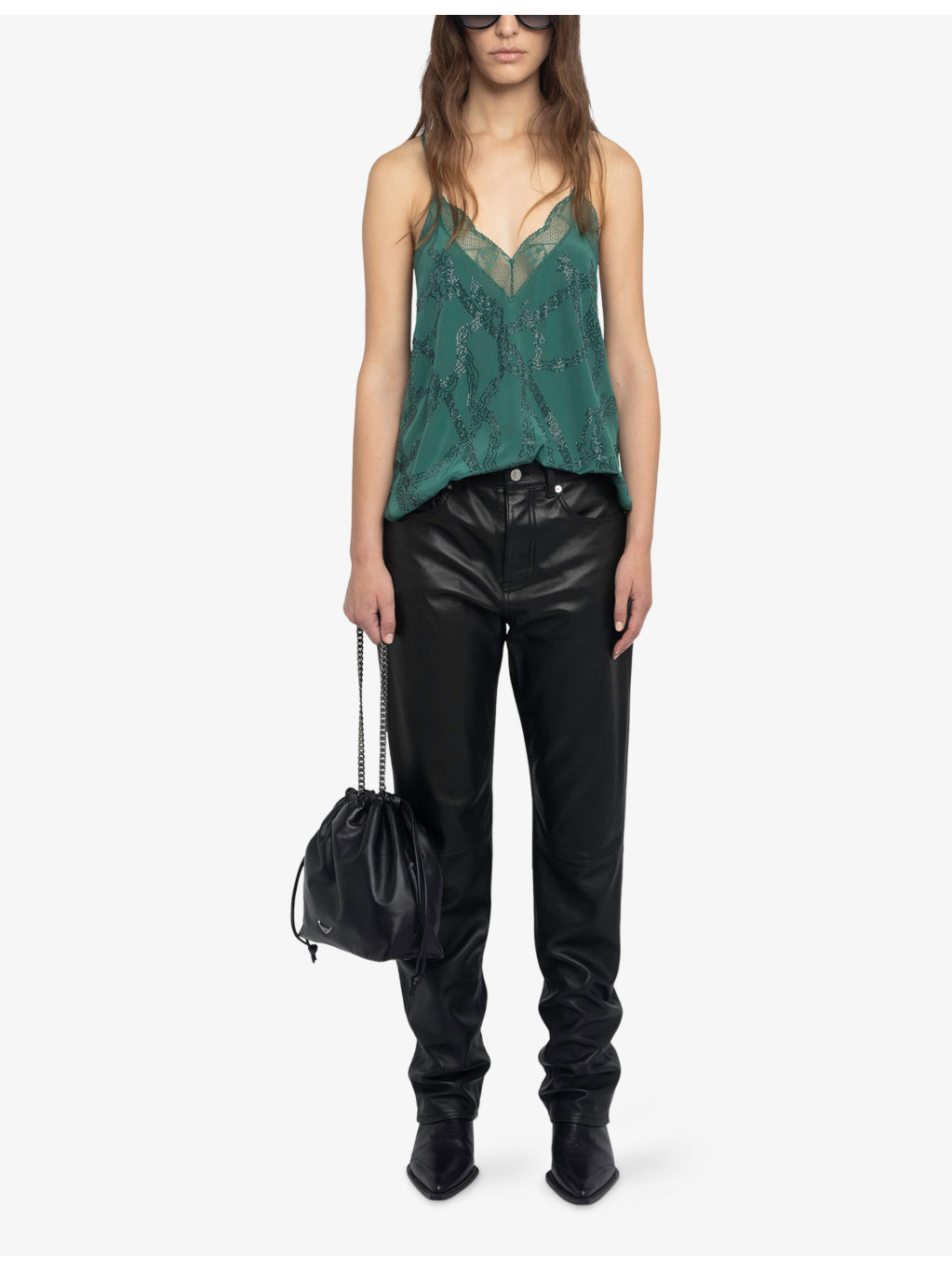 Christy Rhinestone-Embellished Silk Crepe-De-Chine Cami Top - 2