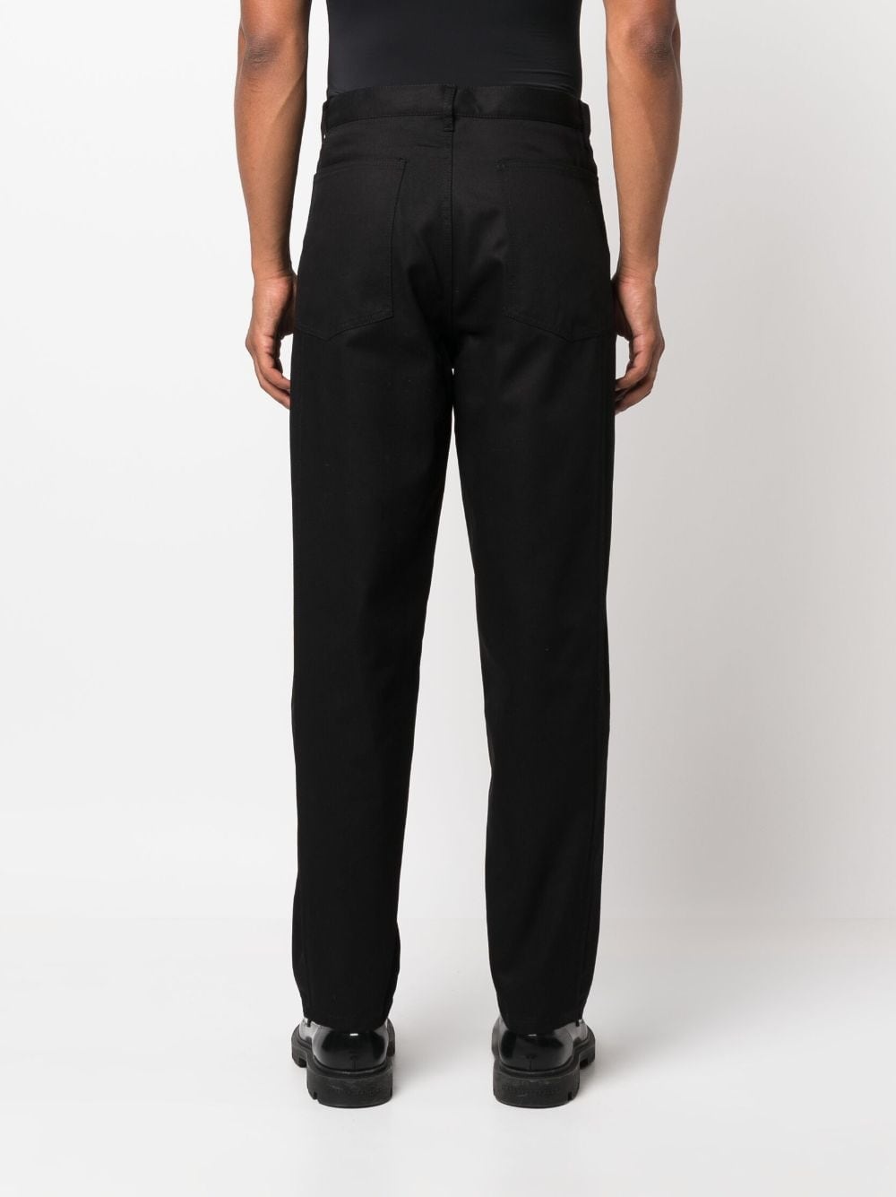 straight-leg cotton trousers - 4