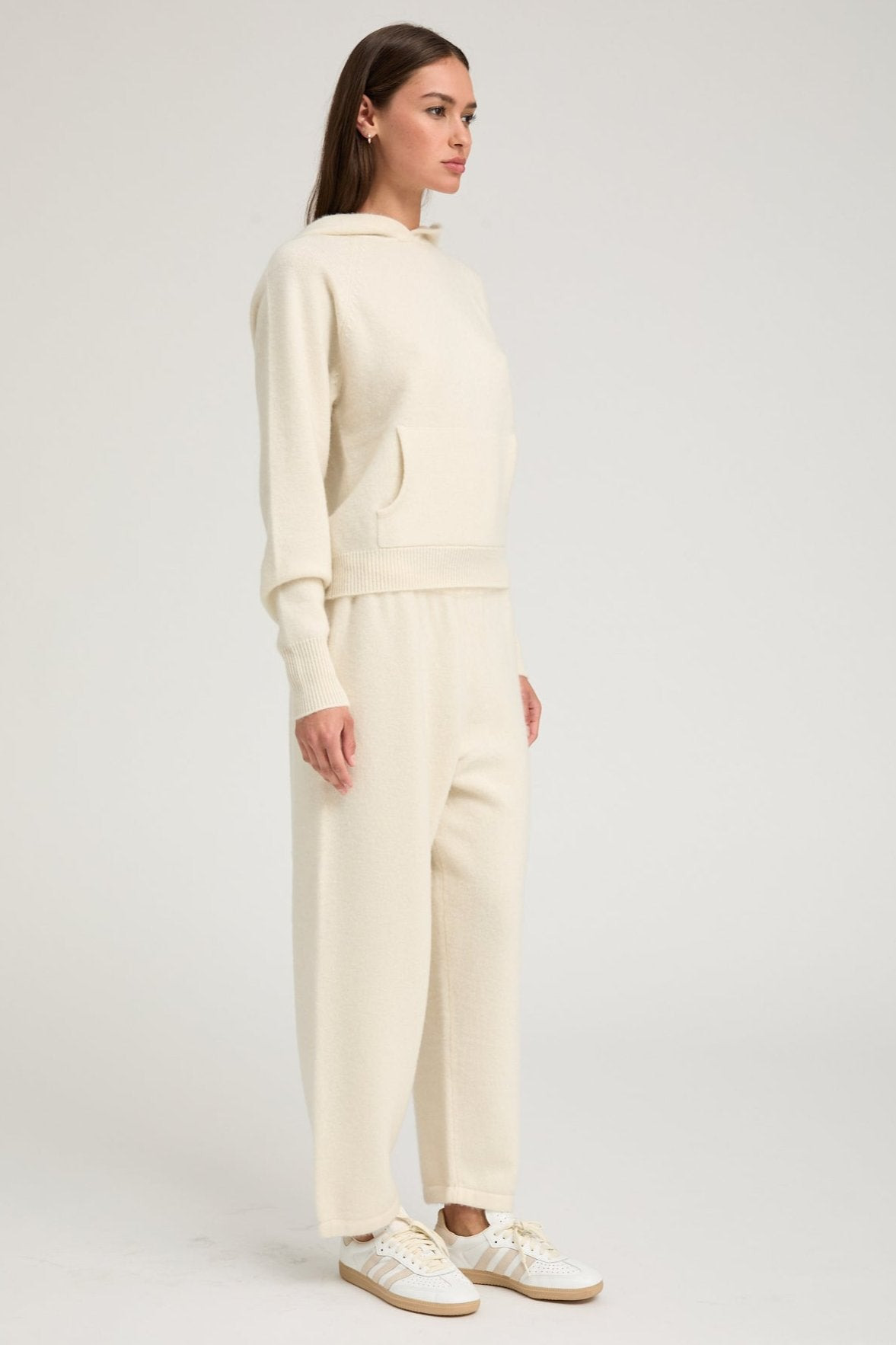 IVORY CASHMERE HOODIE - 2