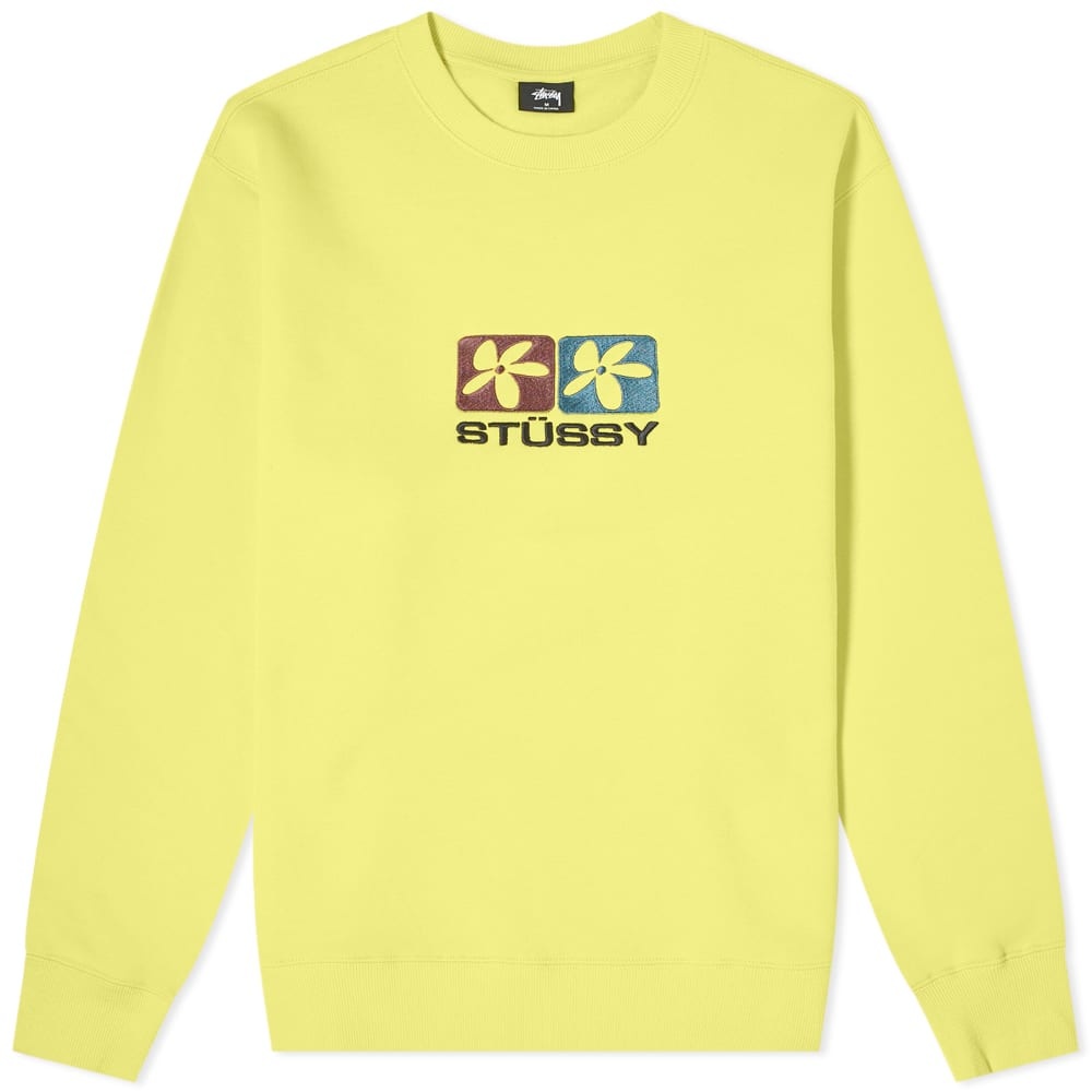 Stussy 2 Flowers Applique Crew Sweat - 1