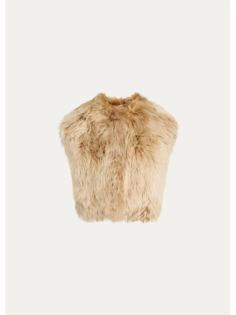 Long Lamb Shearling Vest - 1