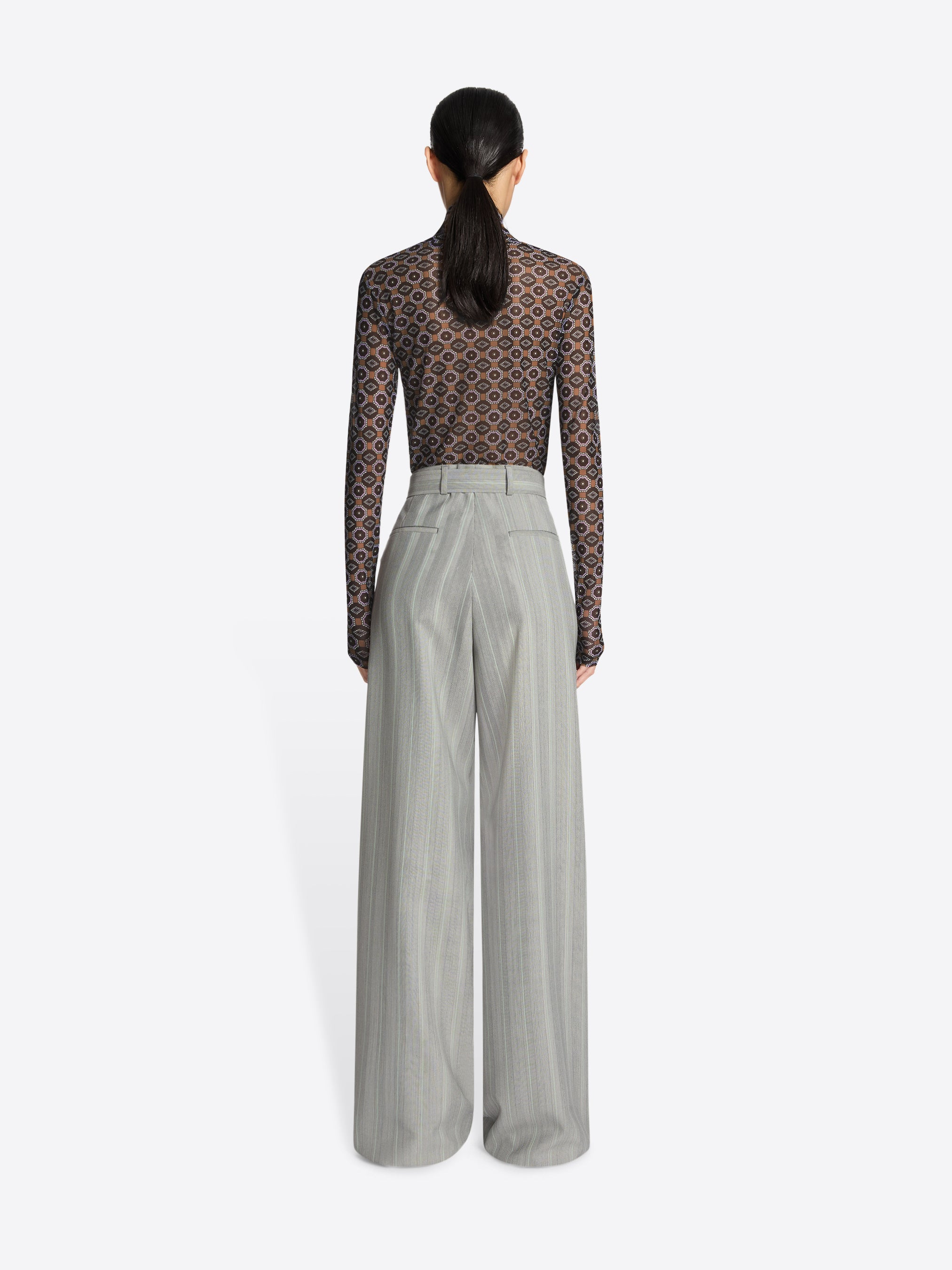 BELTED WOOL TROUSERS - 4